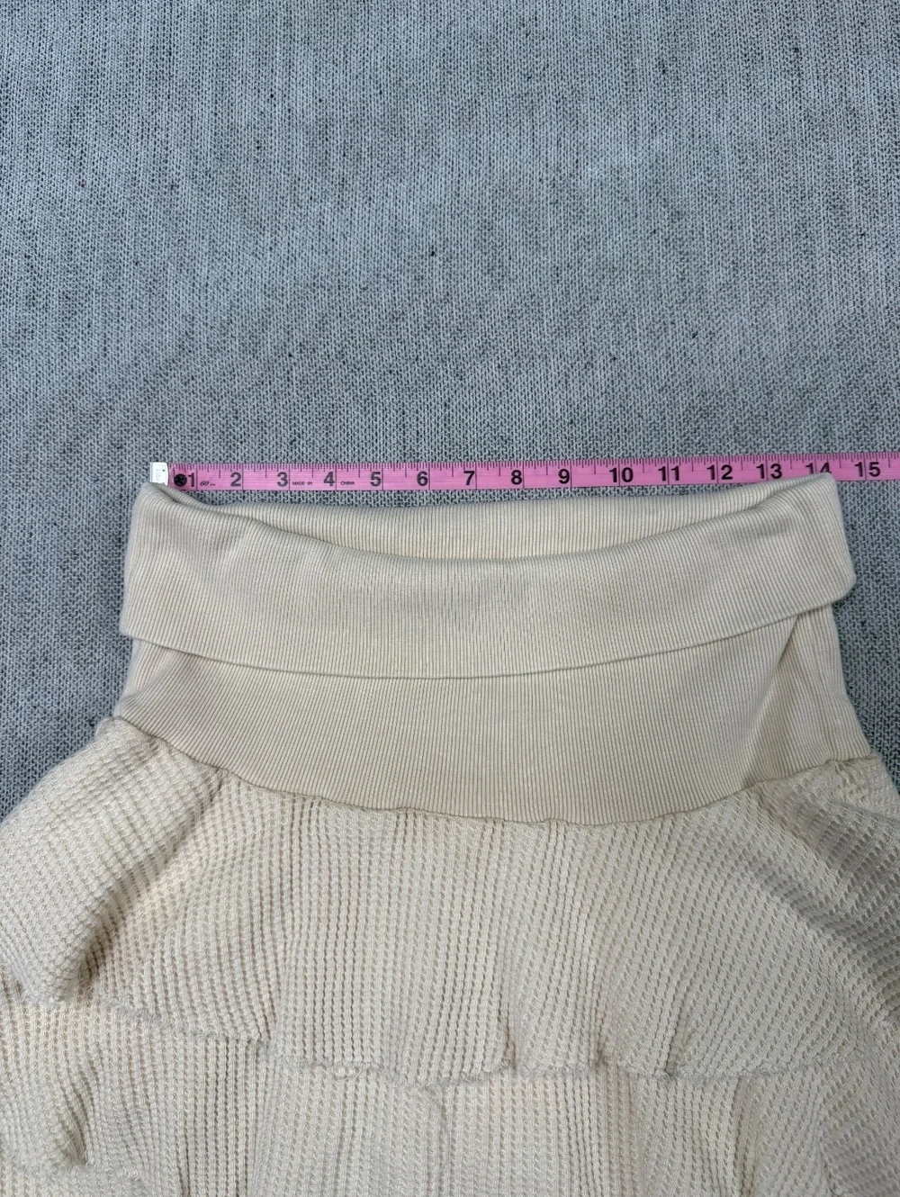 Free People Cream Ruffle Knit Skirt XL/TG Made in India